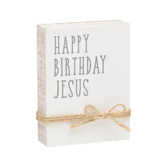 Happy Birthday Jesus Jute Block