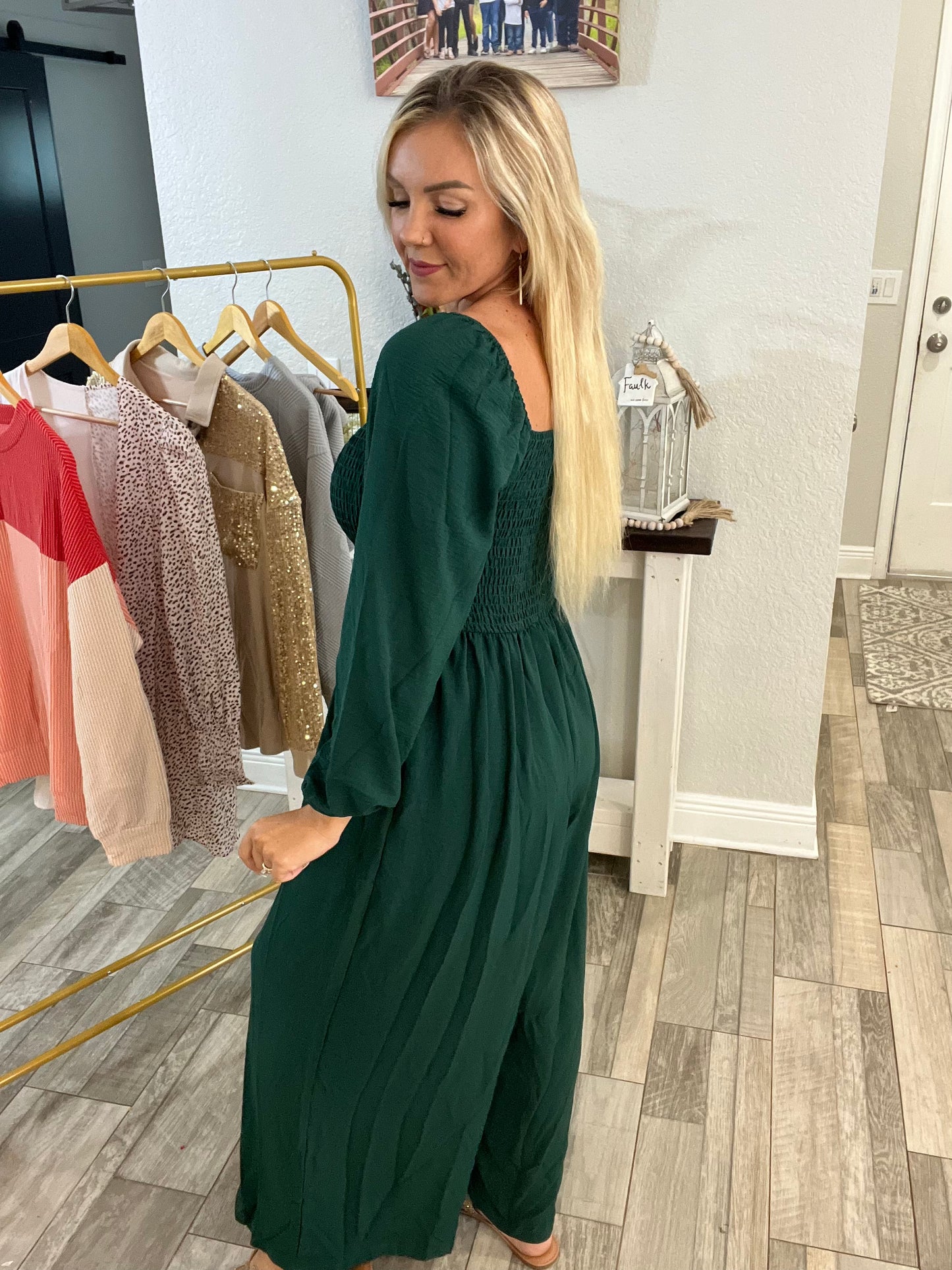 Bethanie Smocked Wide Leg Jumpsuit