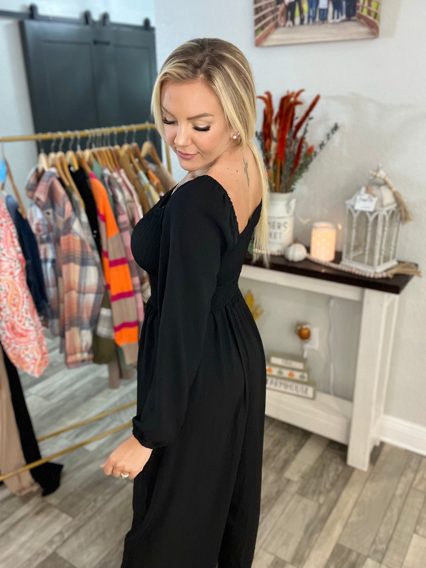 Bethanie Smocked Wide Leg Jumpsuit