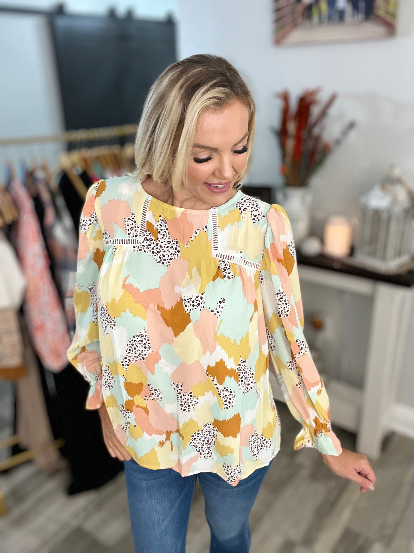 Hope Multicolor Puff Sleeve Blouse