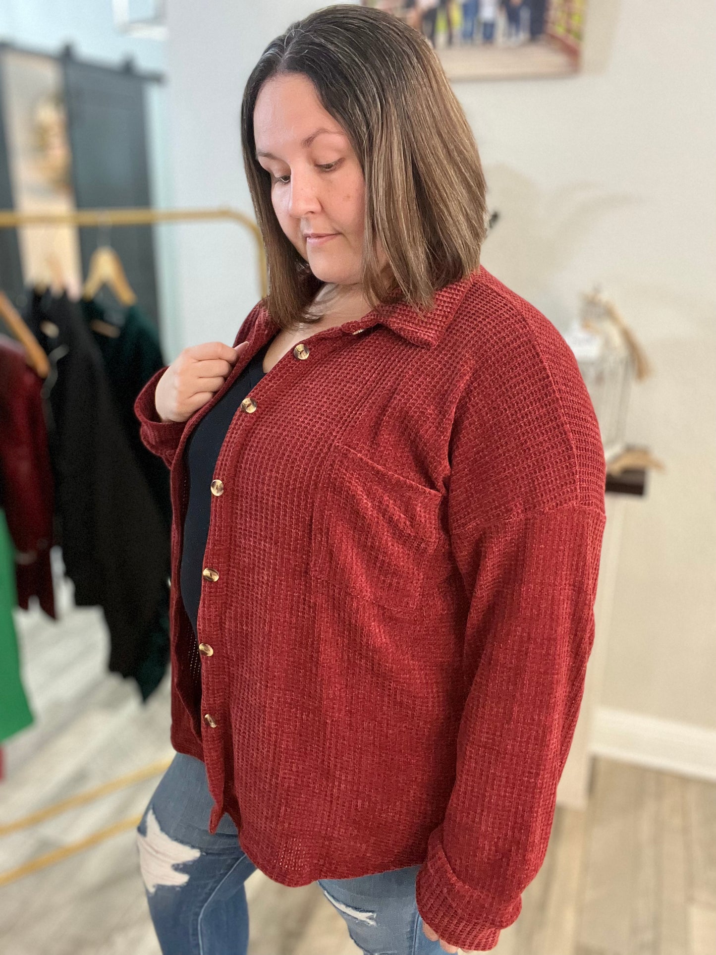 Genesis Plus Size Waffle Knit Top